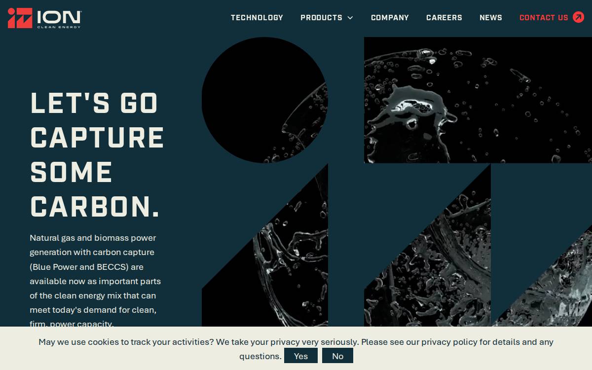 ION Clean Energy website preview