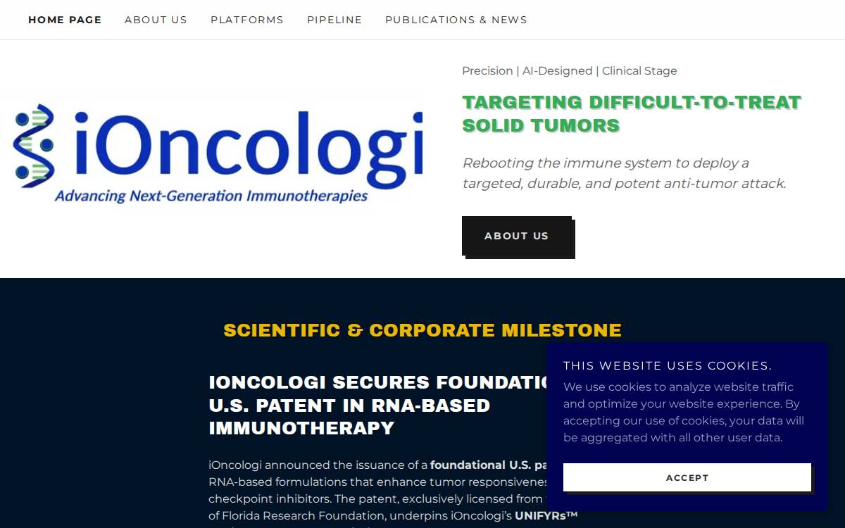 iOncologi website preview