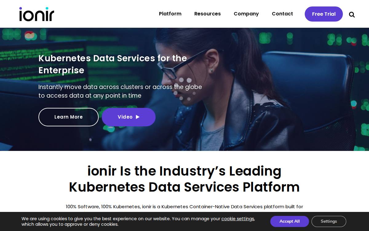 Ionir website preview