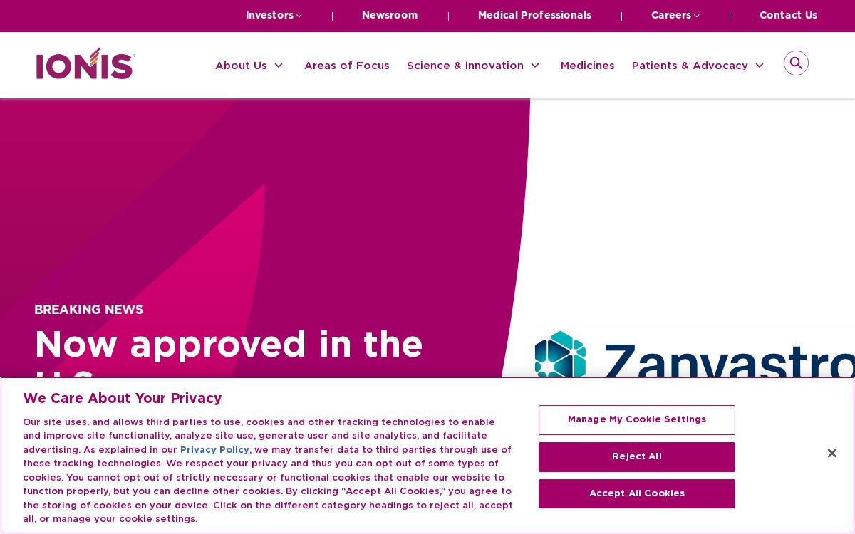 Ionis website preview