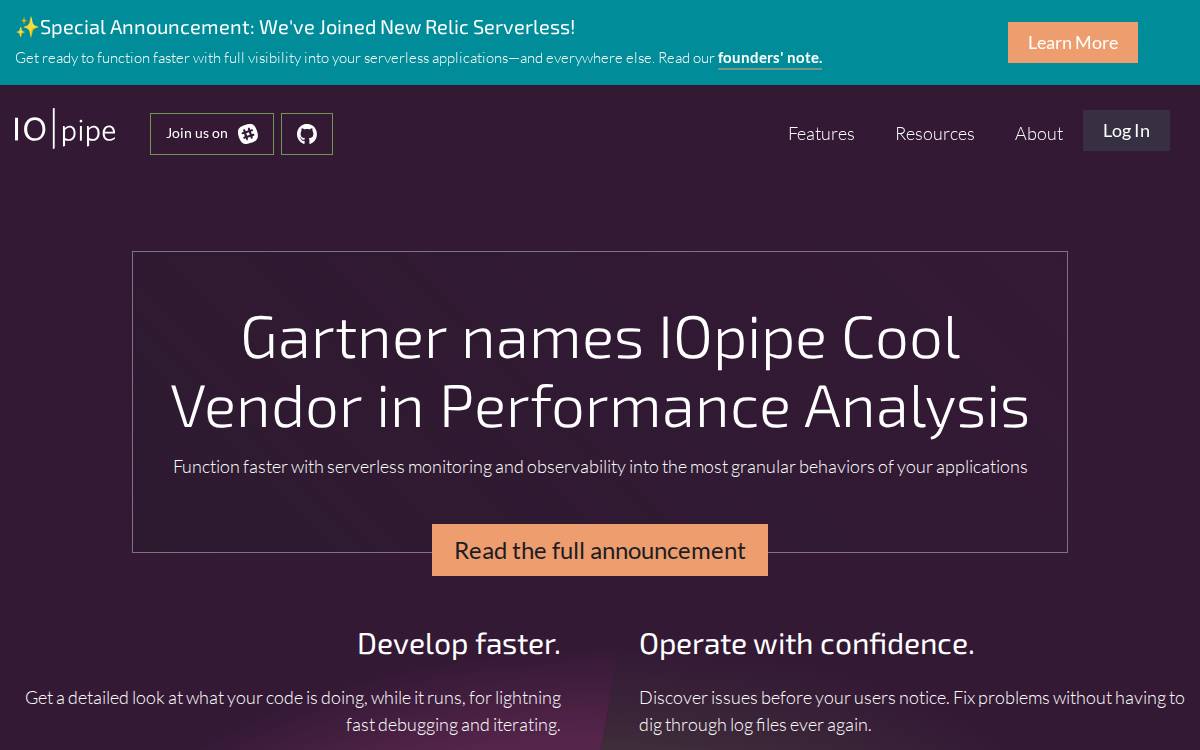IOpipe website preview