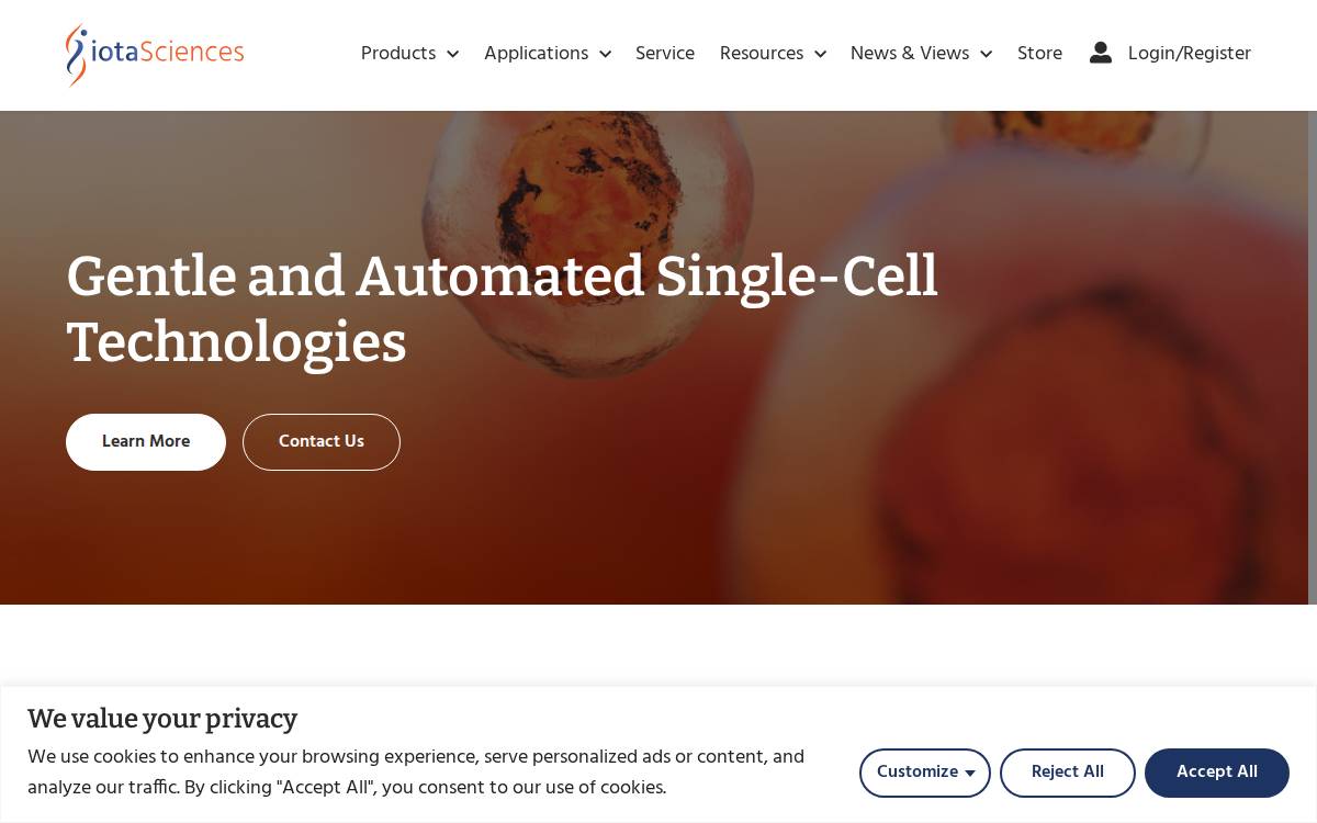 Iota Sciences website preview