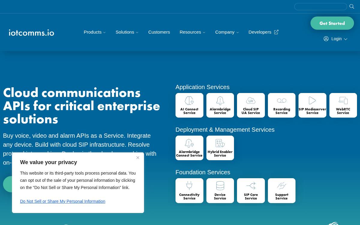 Iotcomms website preview