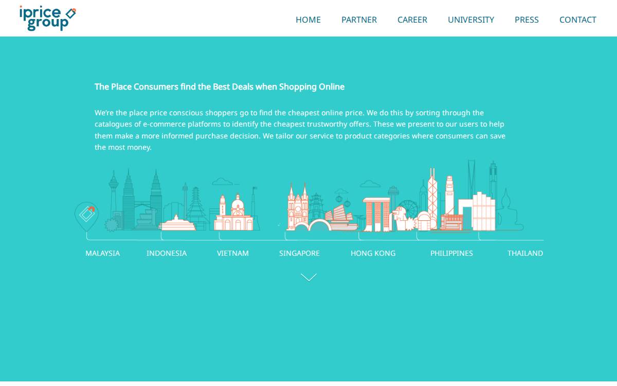 iPrice Group website preview