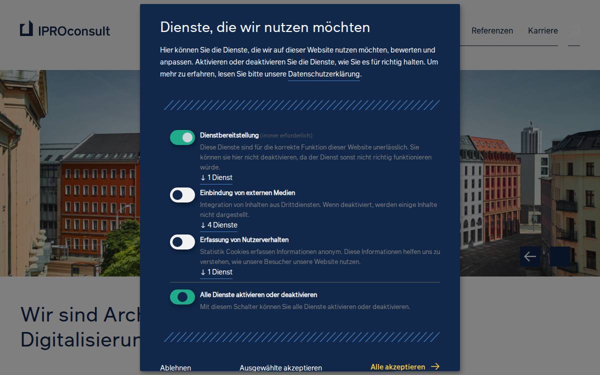 IPROconsult website preview