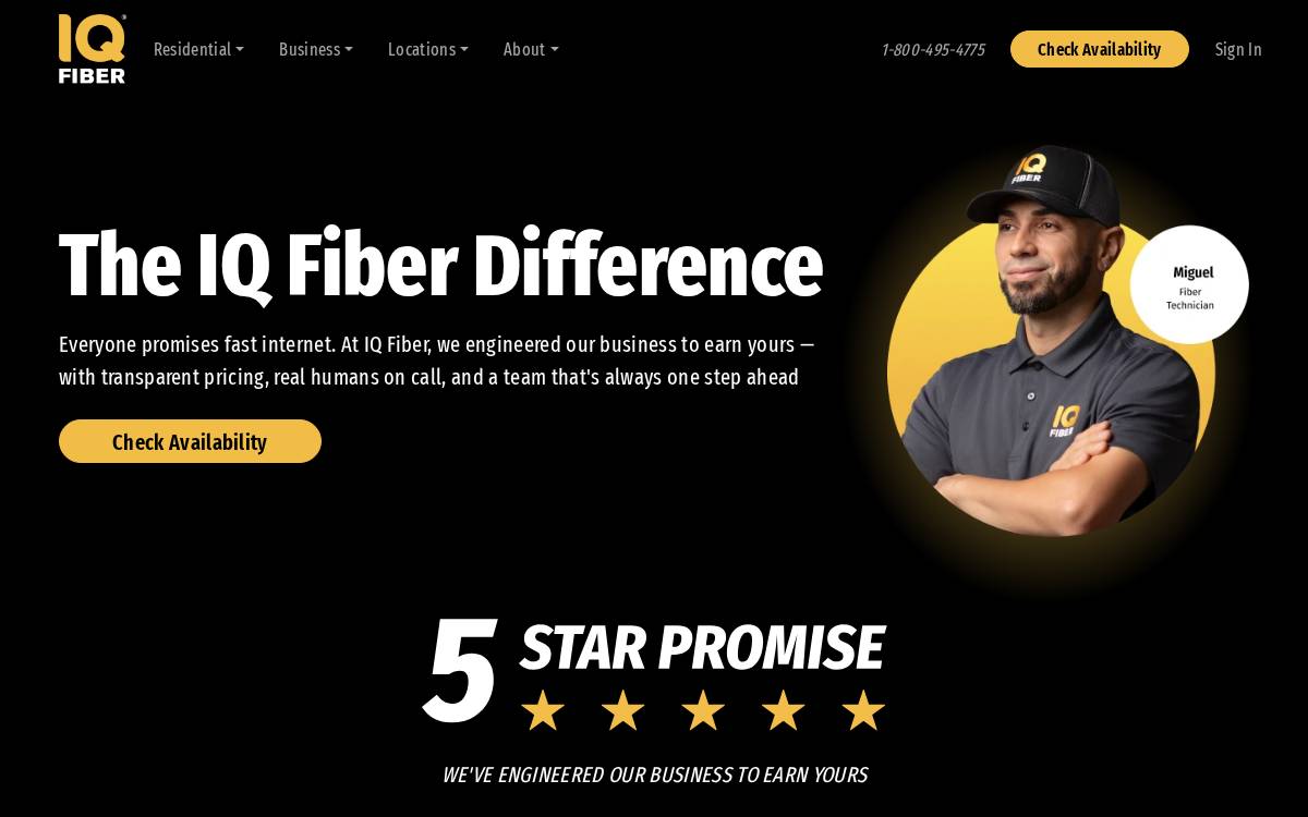IQ Fiber website preview