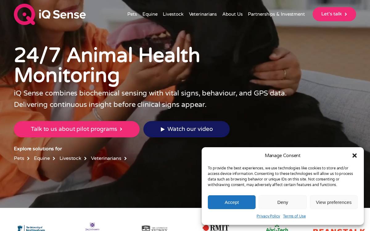 iQ Sense website preview
