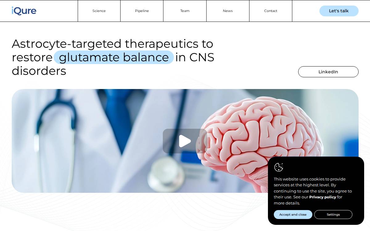 iQure Pharma website preview