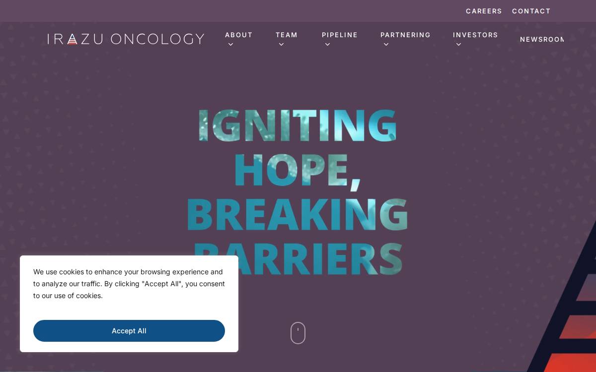 Irazu Oncology website preview