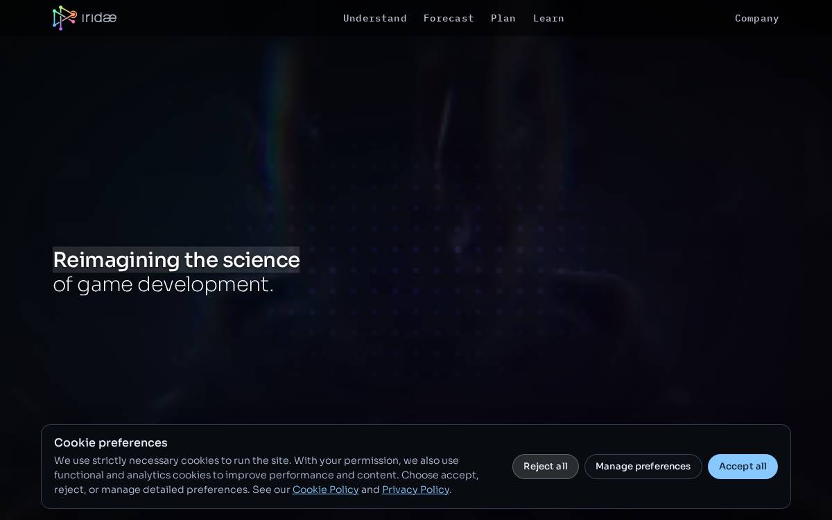 Iridae website preview