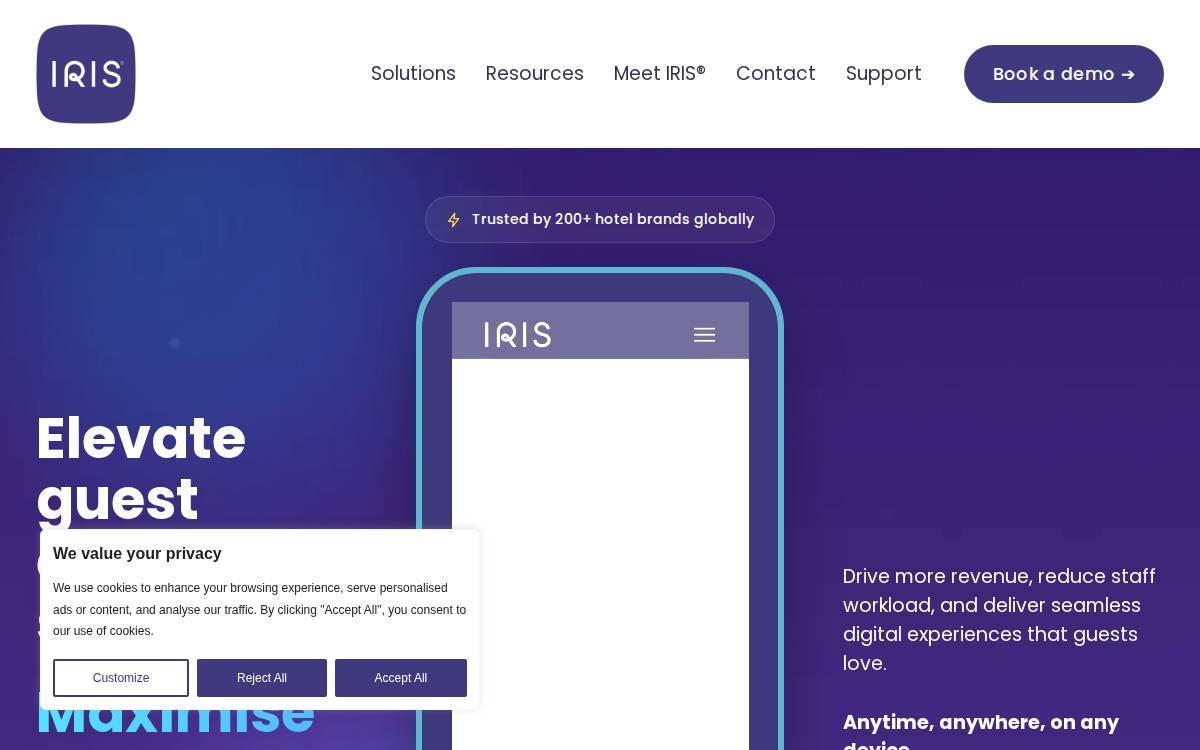 Iris website preview