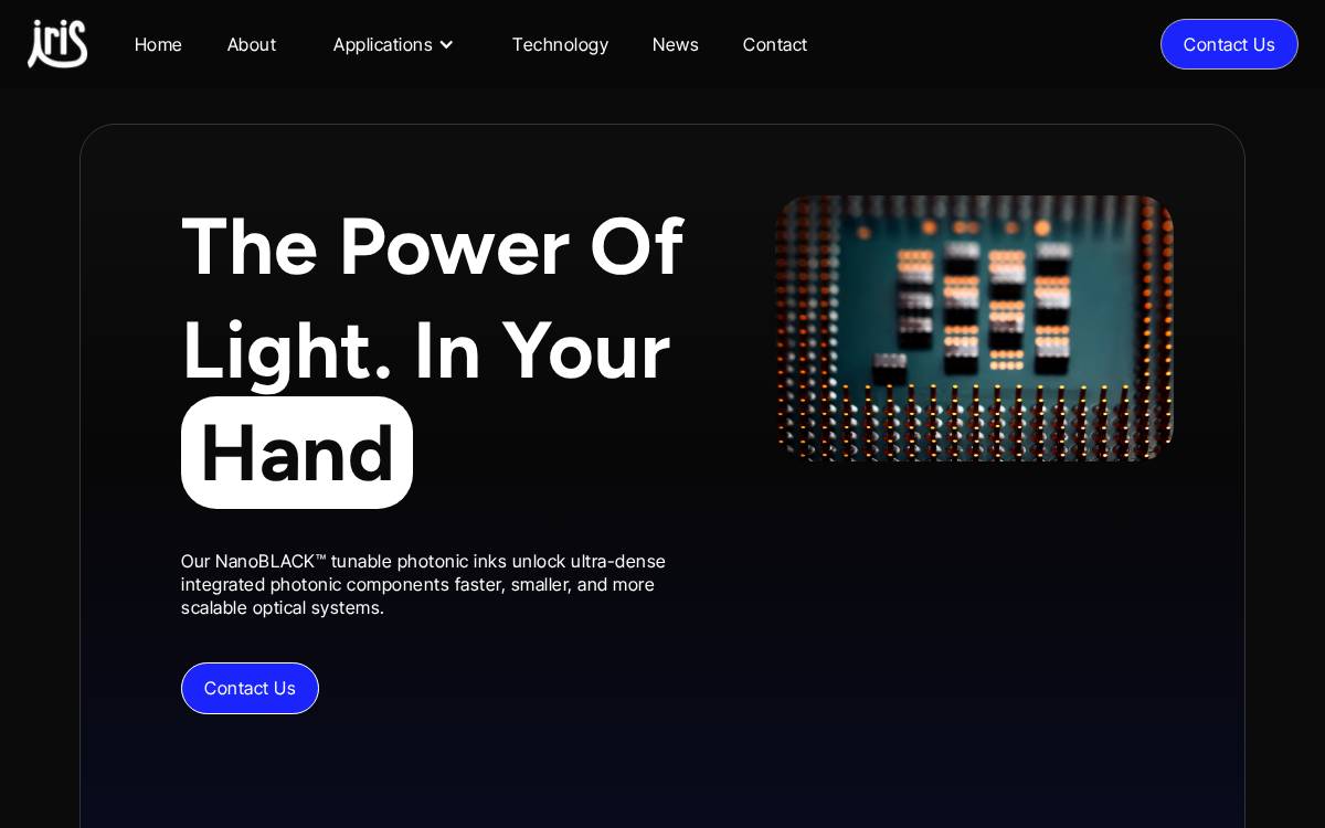 Iris Light Technologies website preview