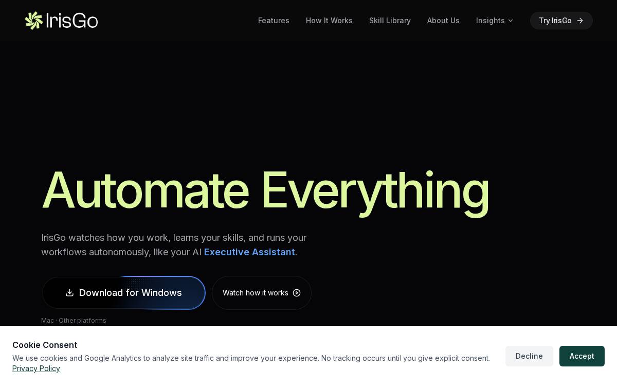 IrisGo website preview