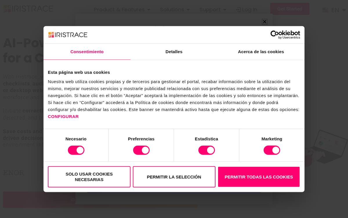 Iristrace website preview