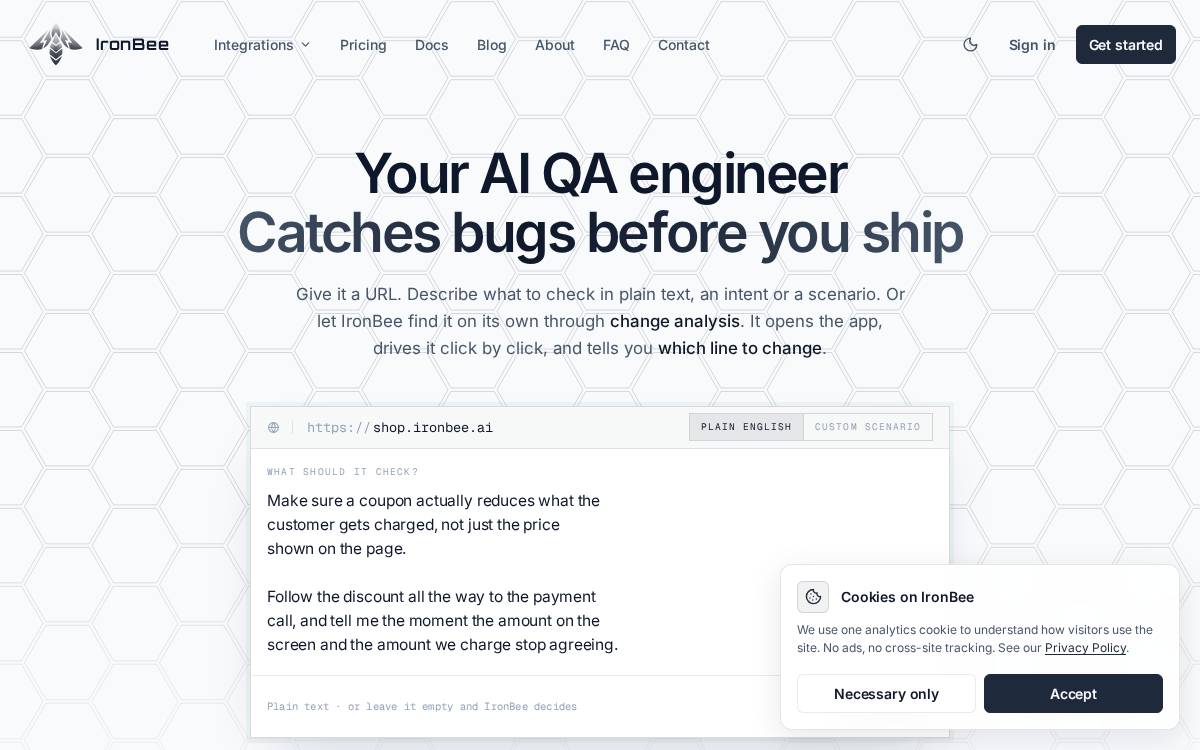 Ironbee website preview