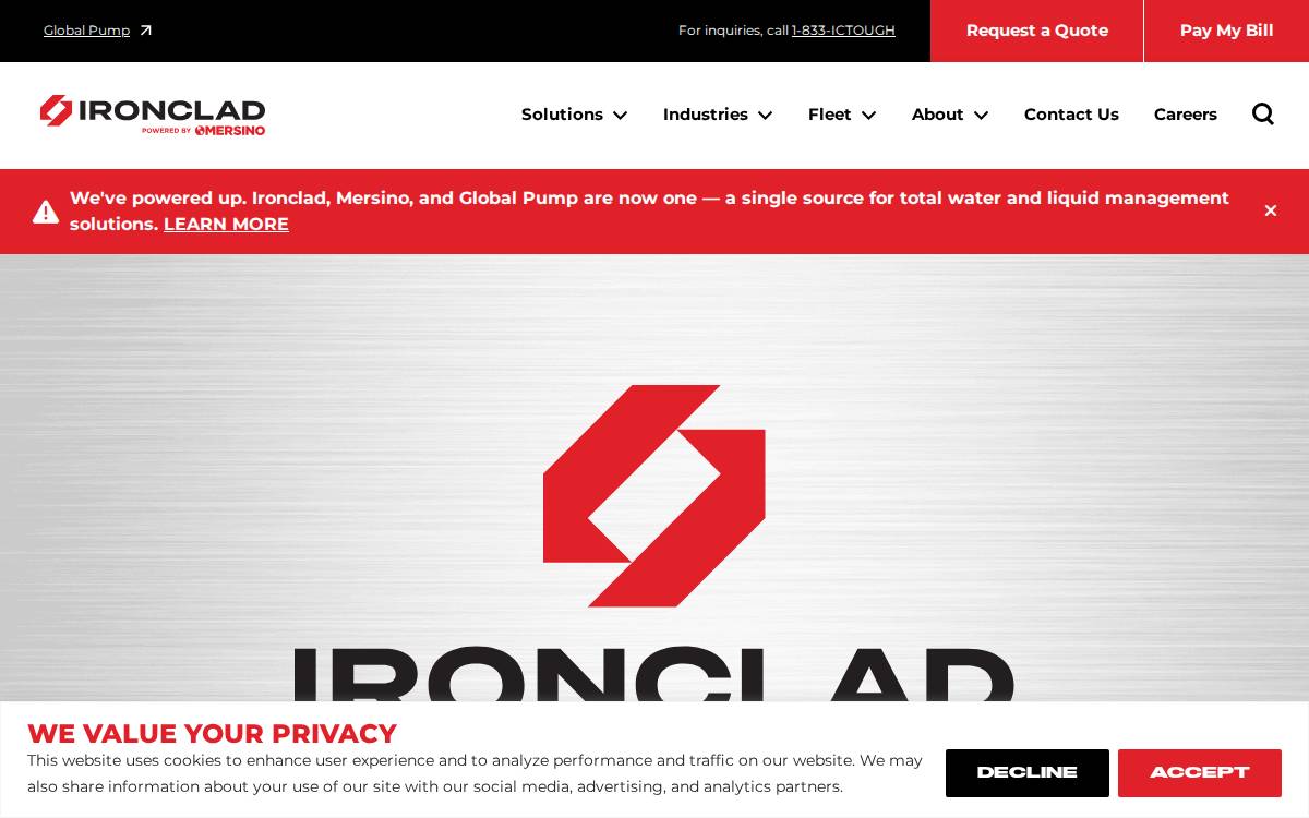 IRONCLAD Powered by Mersino website preview