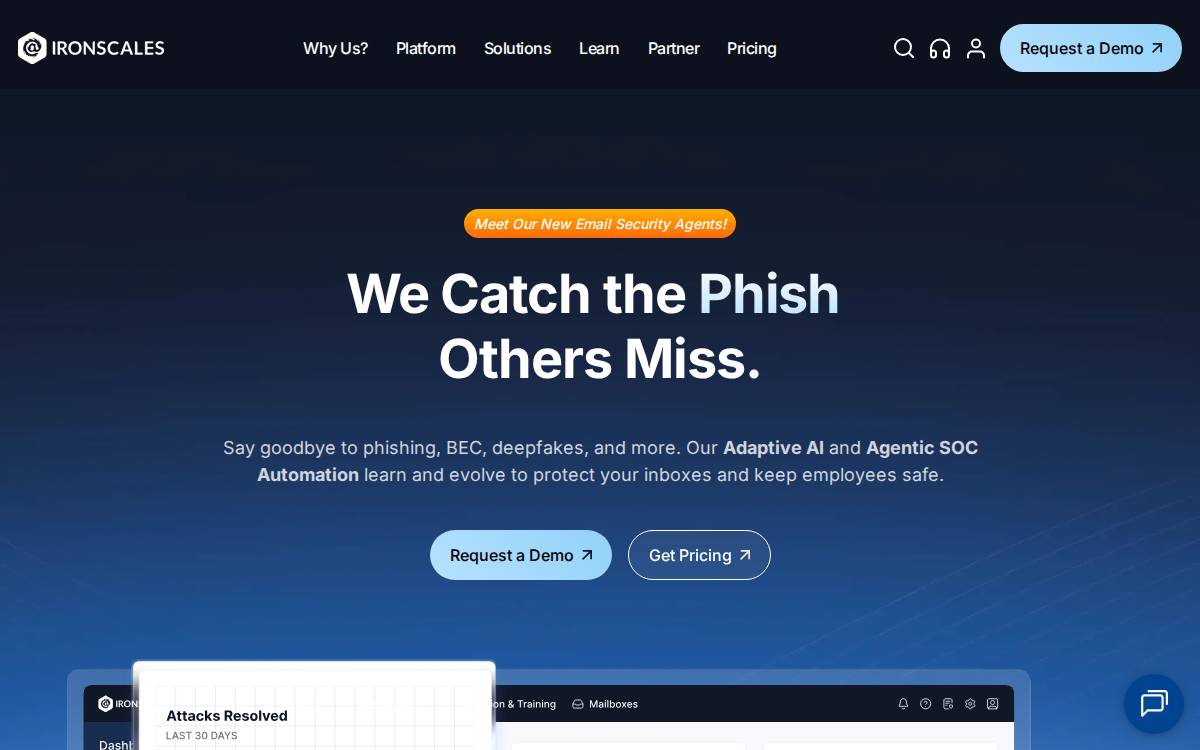 Ironscales website preview
