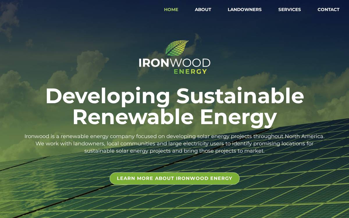 Ironwood Energy website preview
