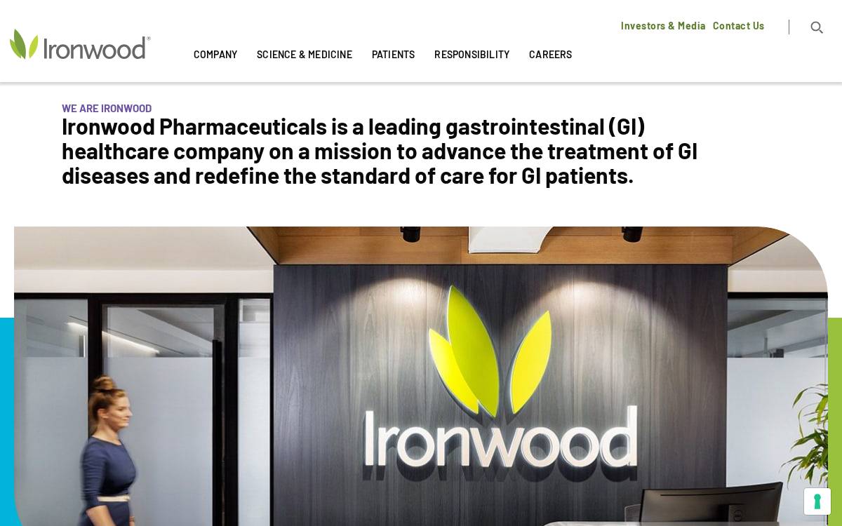 Ironwood Pharmaceuticals website preview