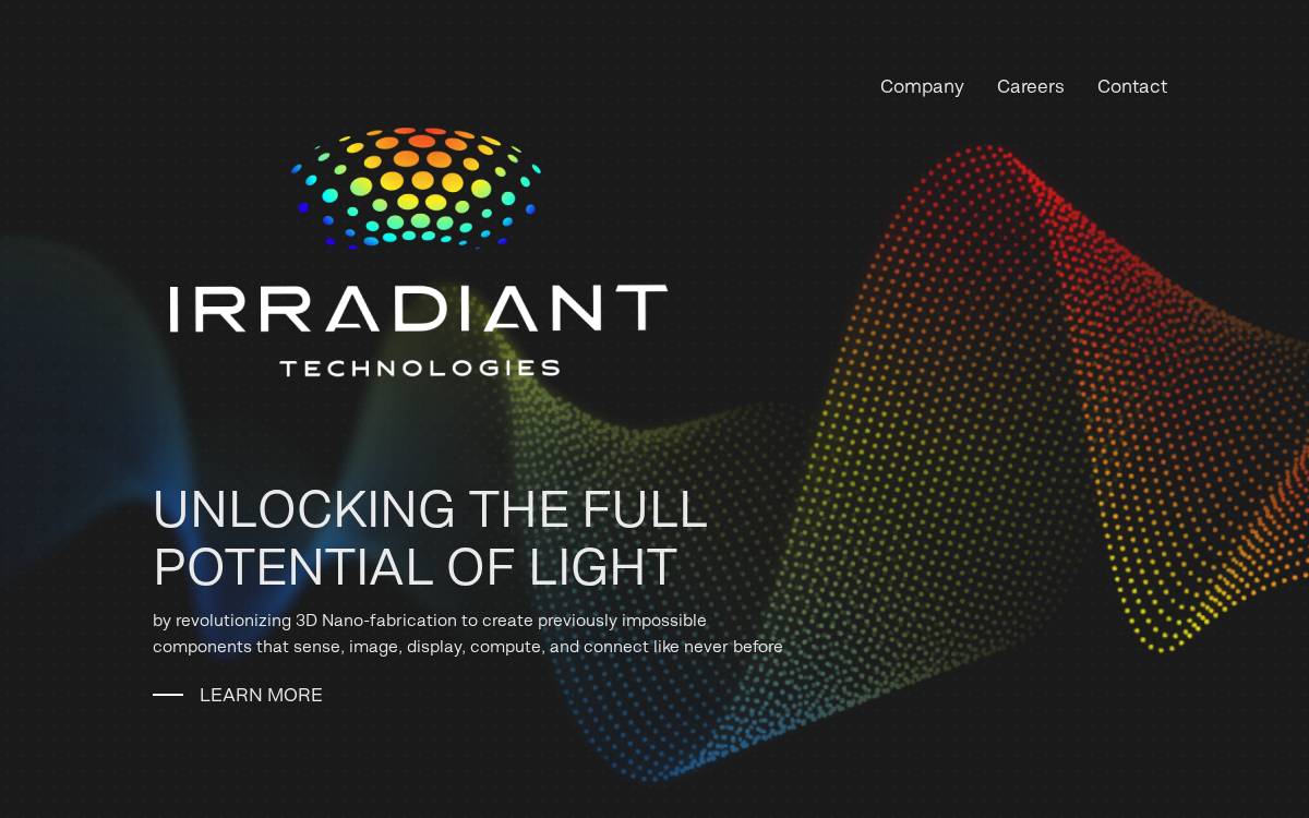 Irradiant website preview