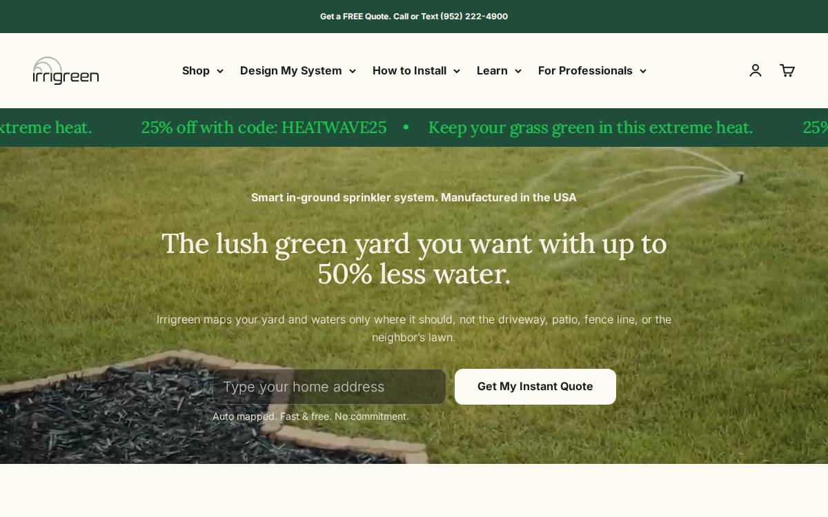 Irrigreen website preview