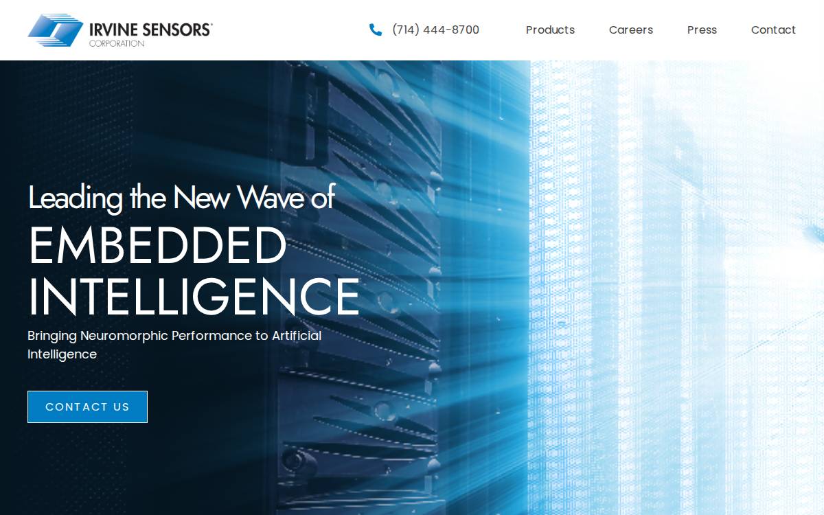 Irvine Sensors website preview
