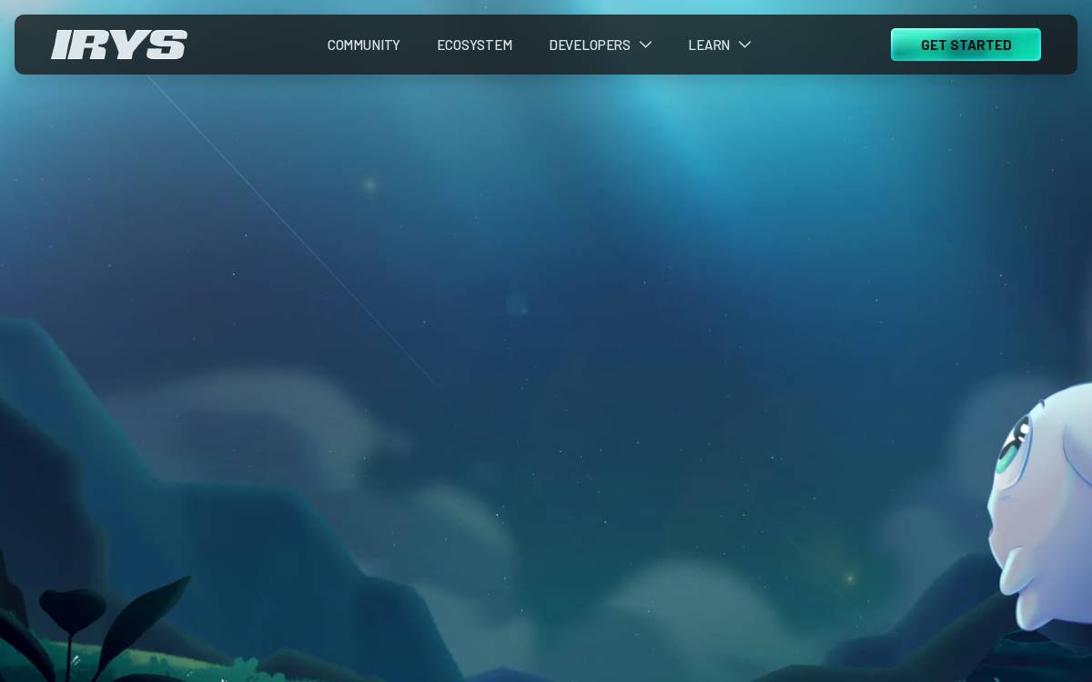Irys website preview