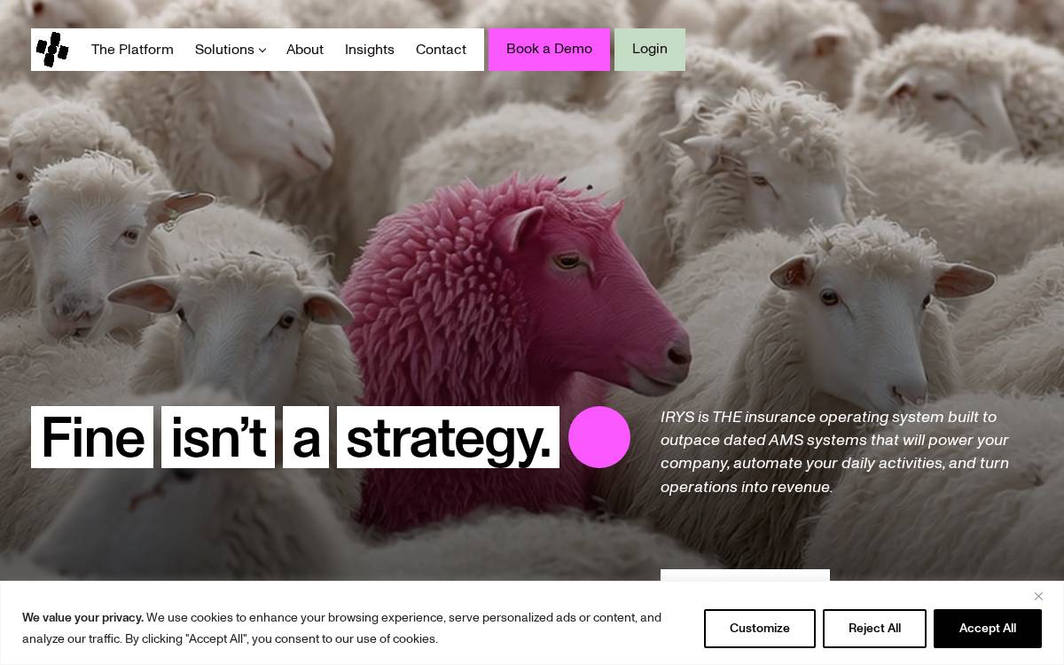 Iryscloud website preview