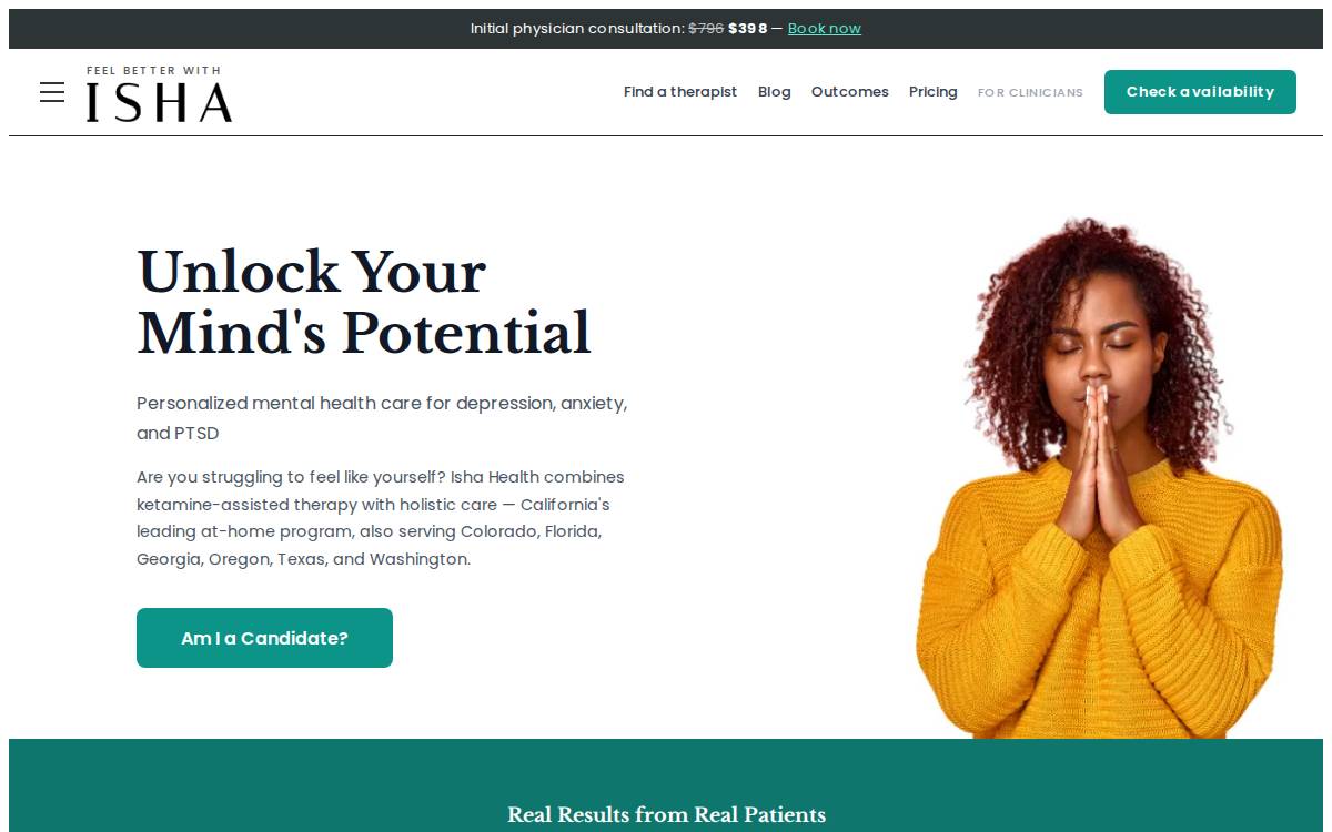 Isha Health website preview