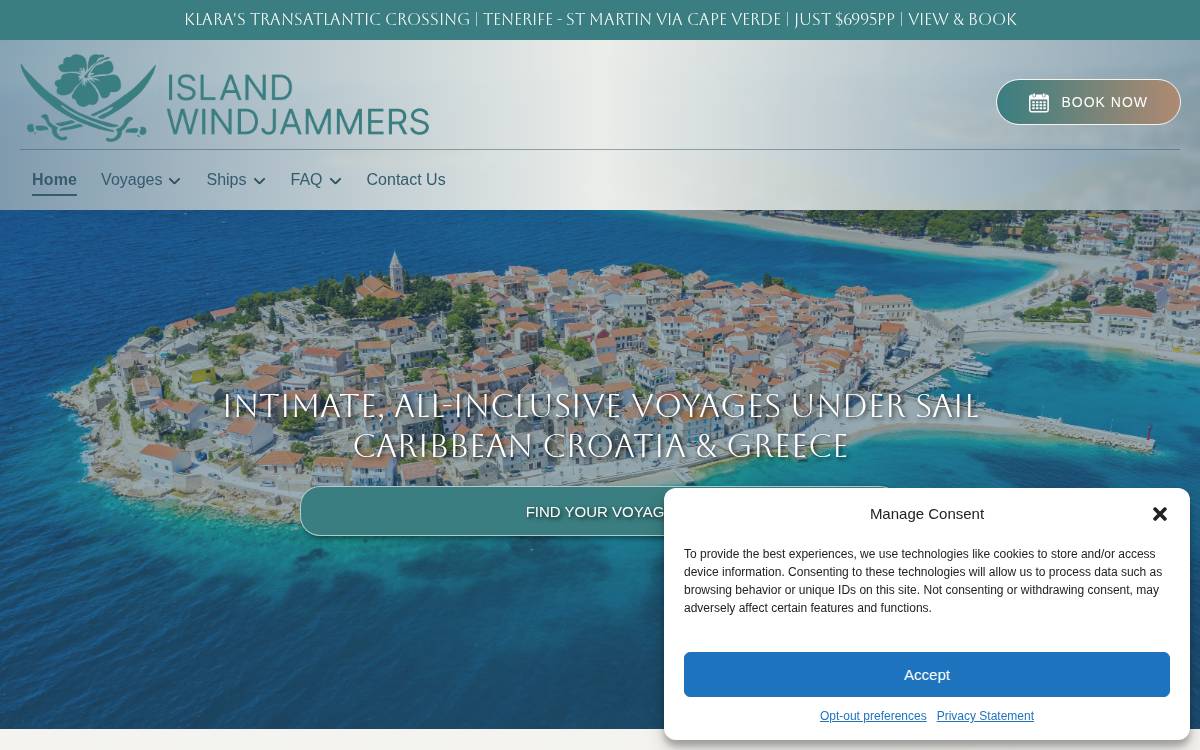 Island Windjammers website preview