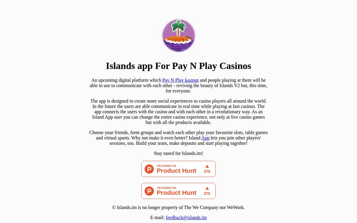 Islands website preview