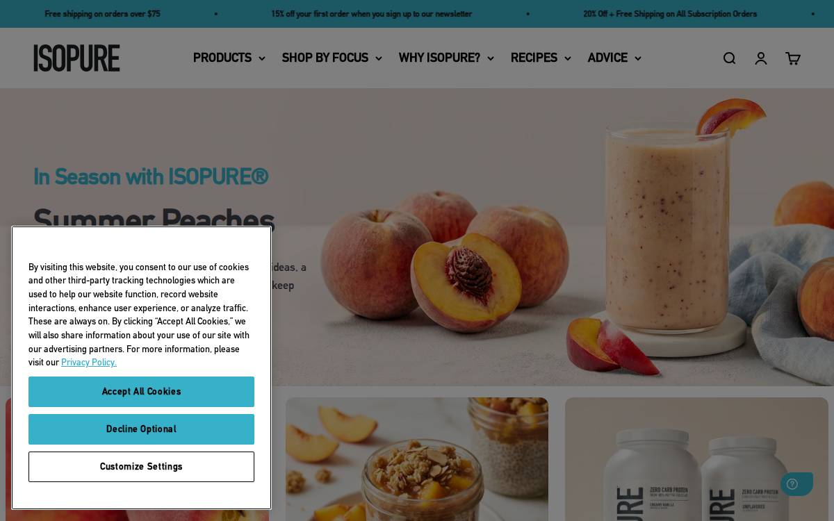 Isopure website preview