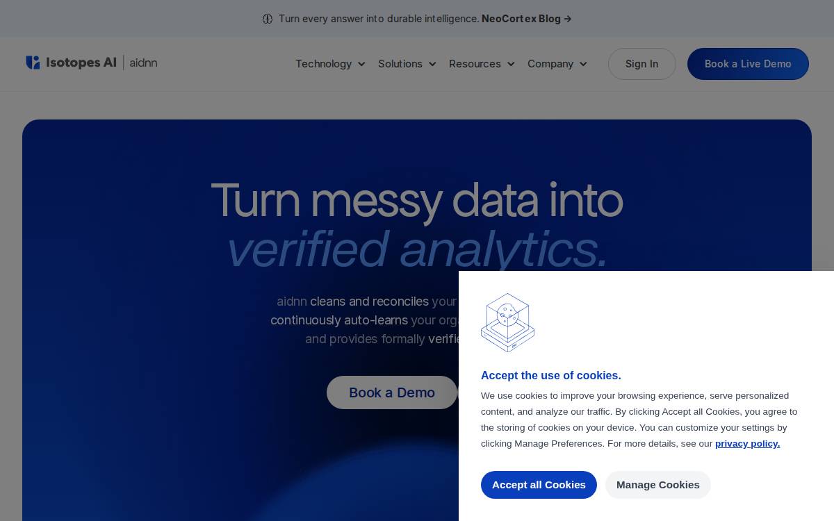 Isotopes website preview