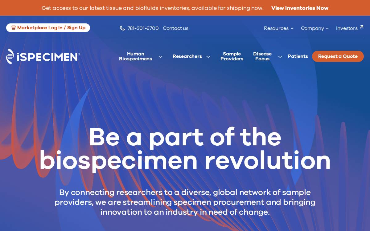 iSpecimen website preview
