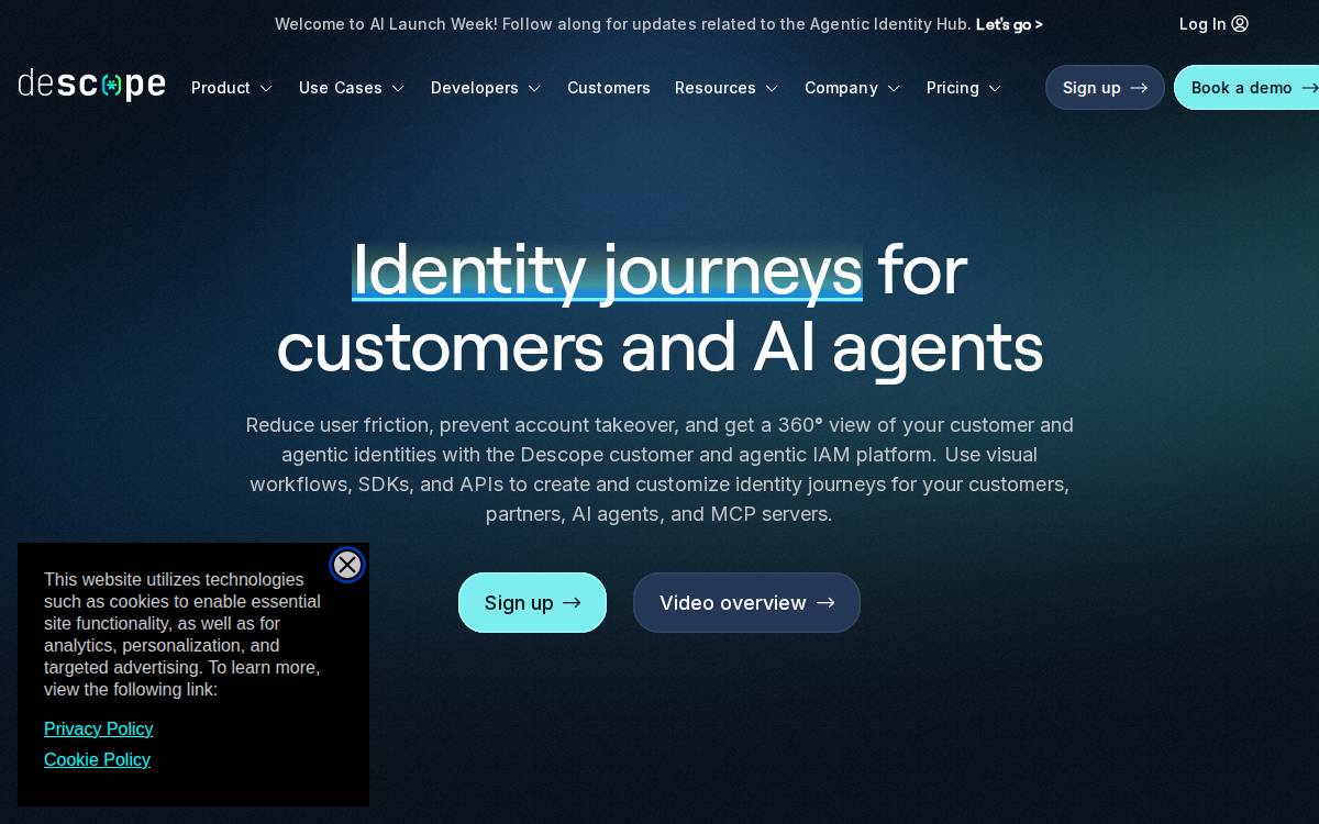 Descope website preview