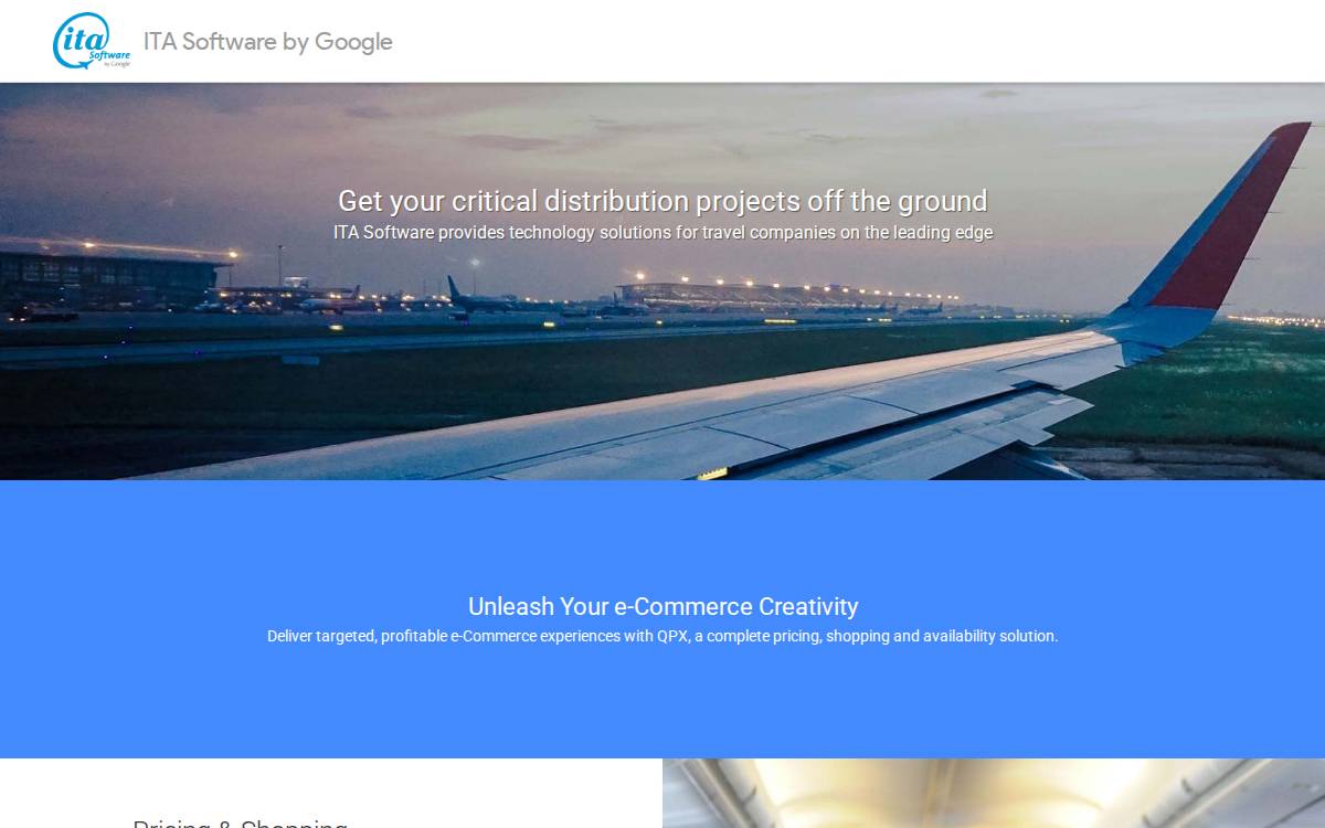 ITA Software website preview