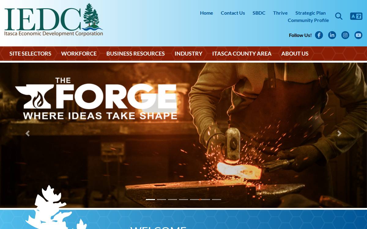 Itasca Economic Development Corporation website preview