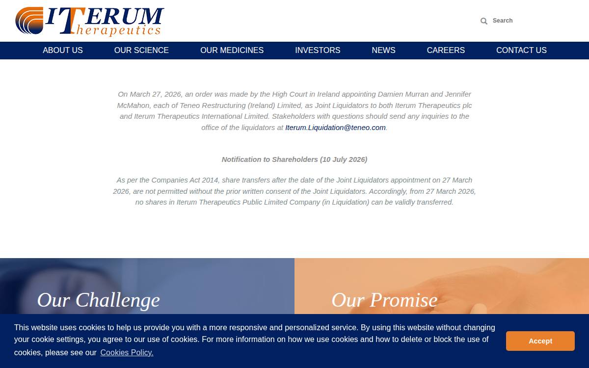 Iterum Therapeutics website preview
