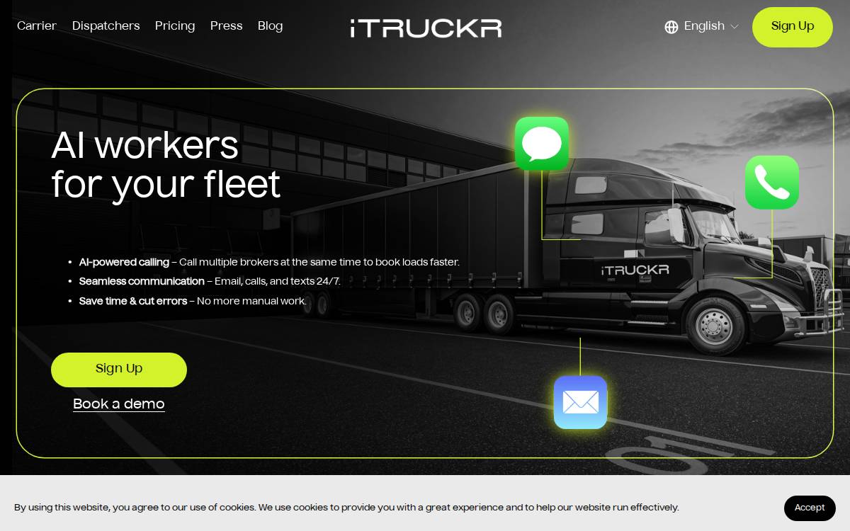 iTruckr website preview