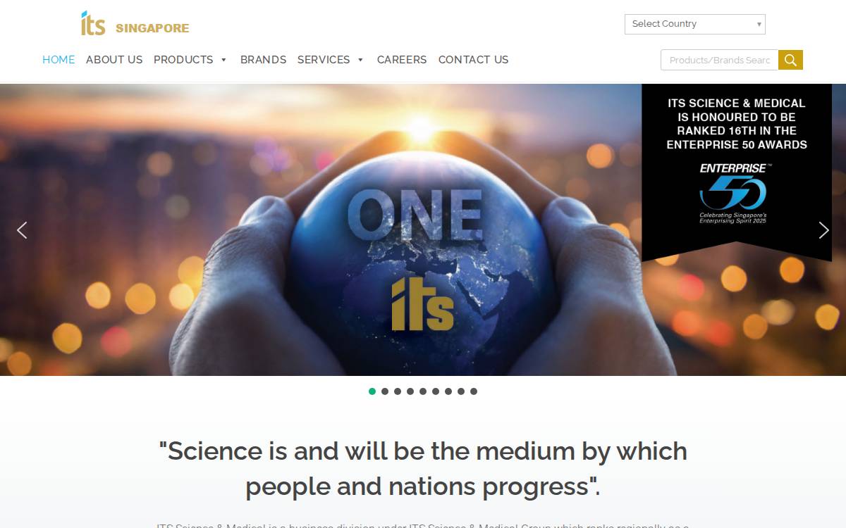 ITS Science & Medical Pte Ltd. website preview