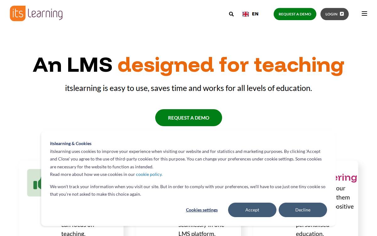 itslearning website preview