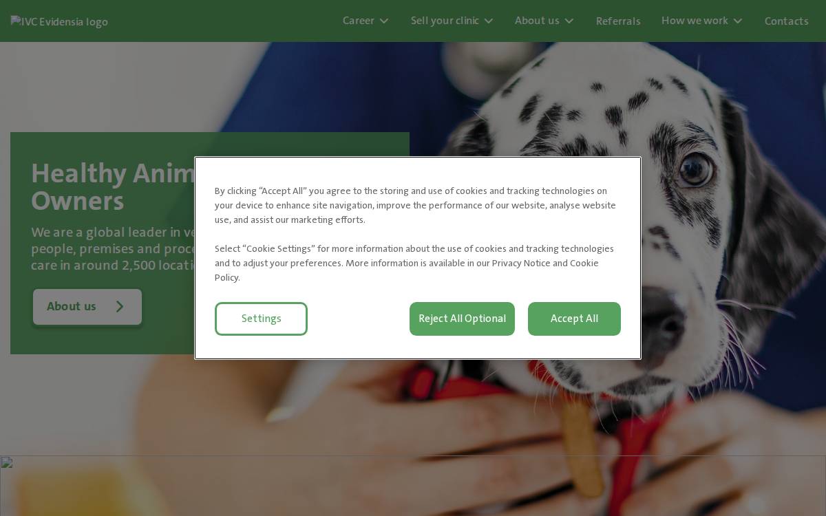 IVC Evidensia website preview