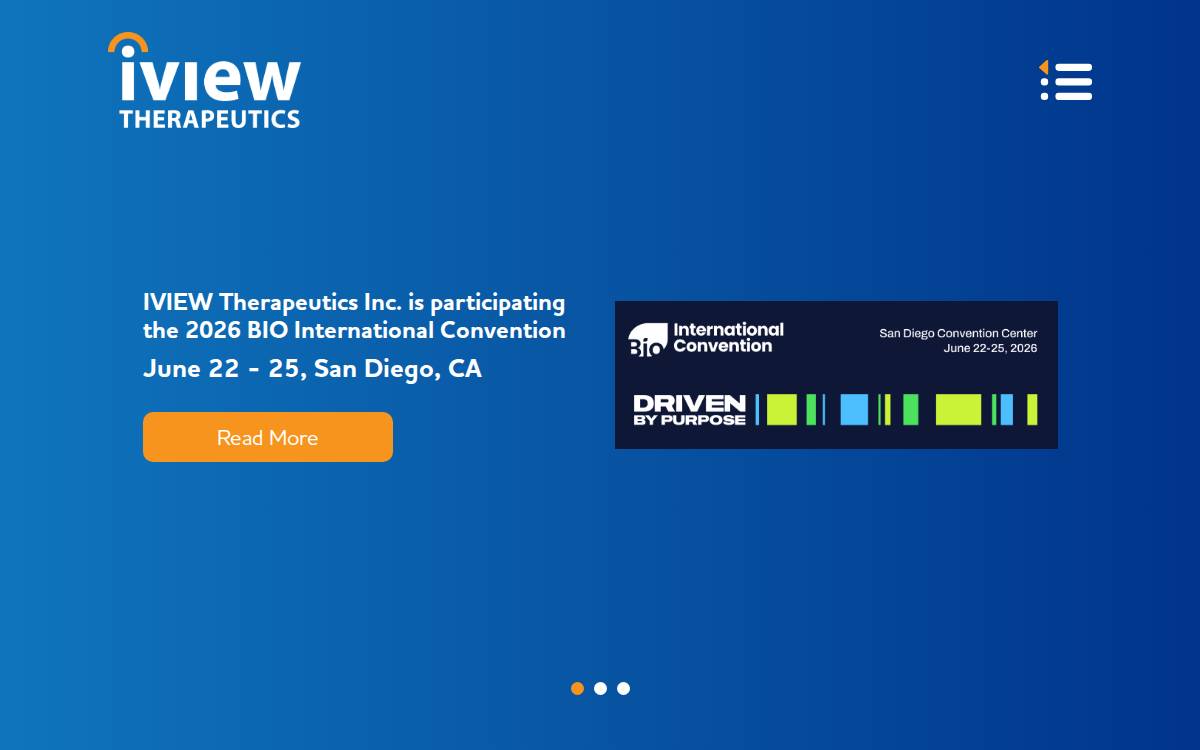 IVIEW Therapeutics website preview