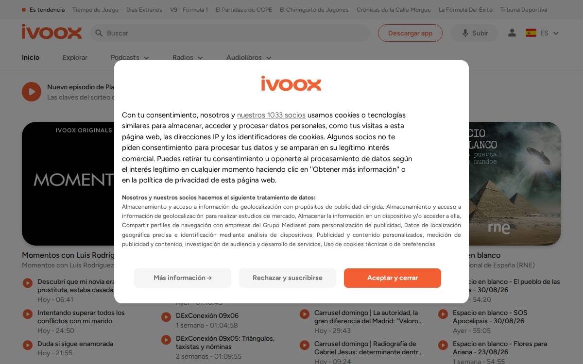 Ivoox website preview