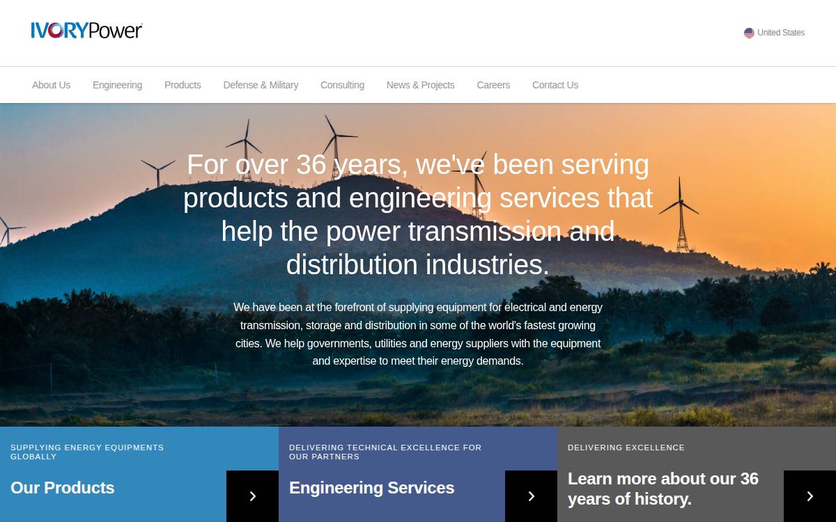 Ivory Power website preview