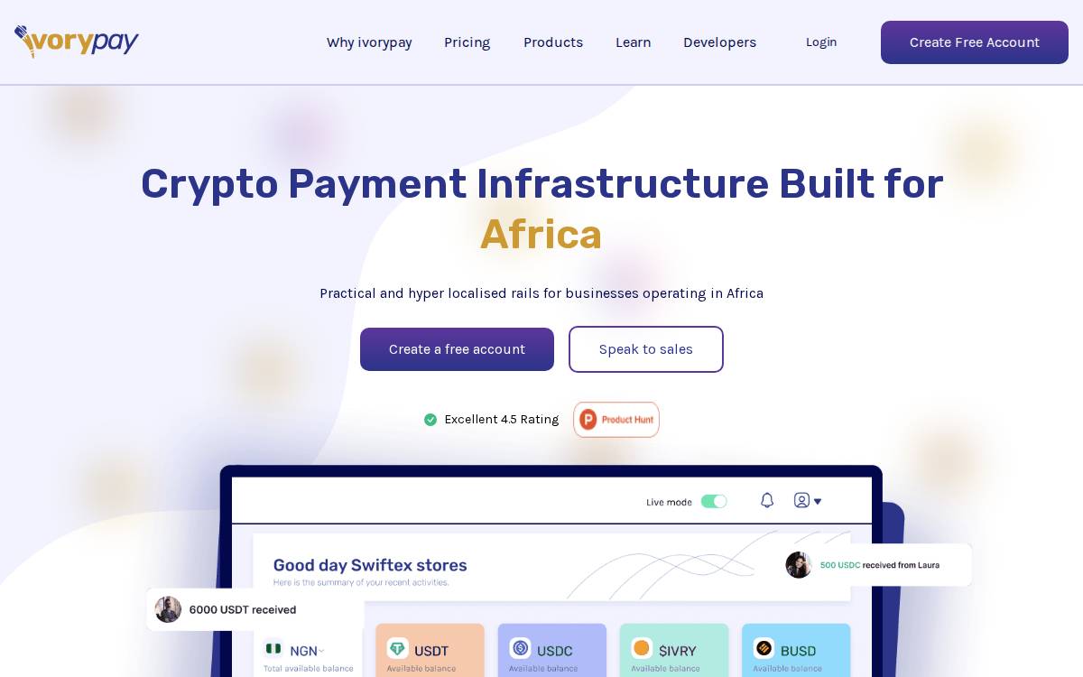 Ivorypay website preview