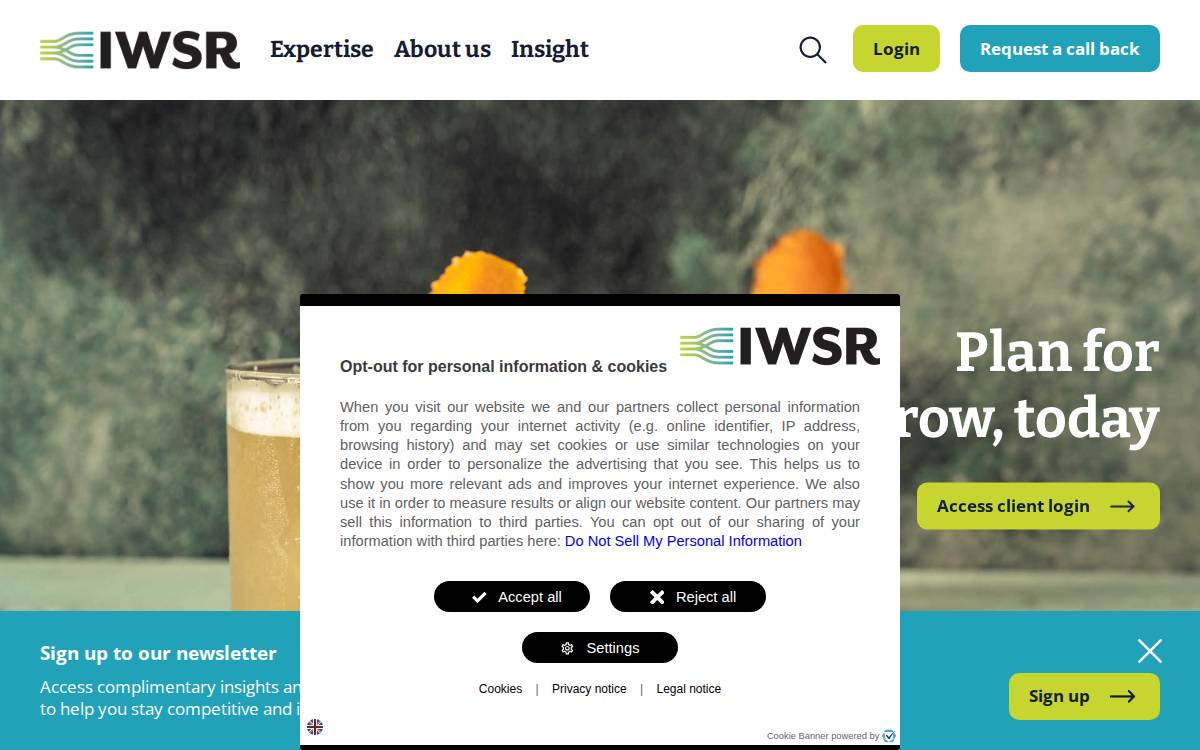 IWSR website preview