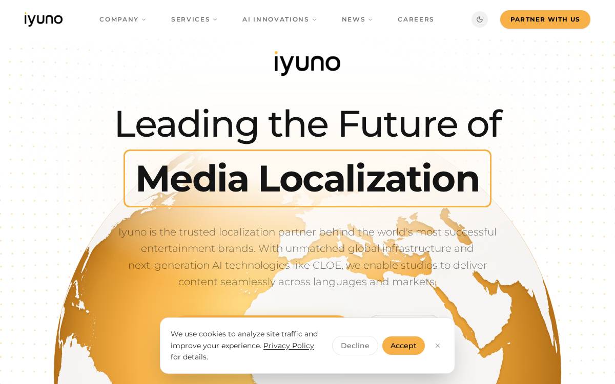 Iyuno website preview