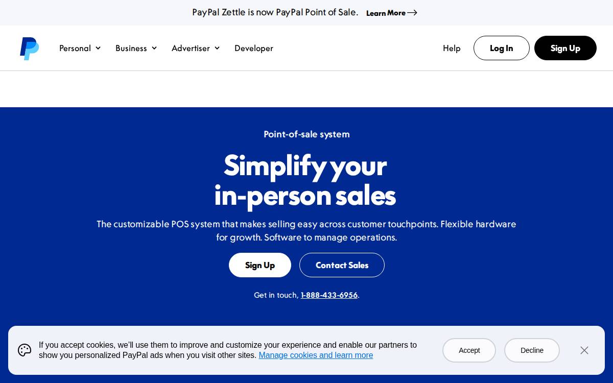 iZettle website preview