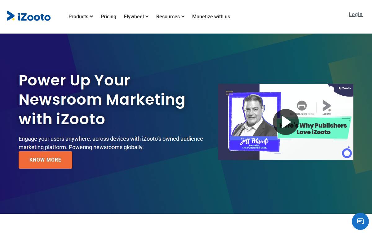 Izooto website preview